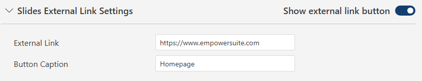 Slides External Link Settings