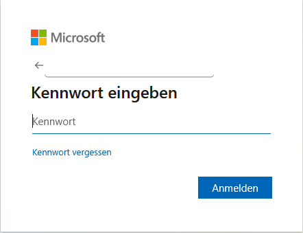 Beispiel für ein Login-Fenster für MS Entra ID