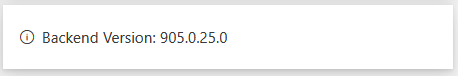 Information on Backend Version