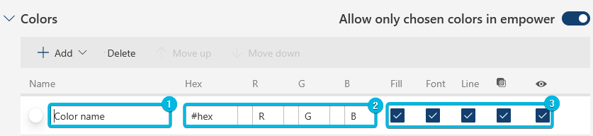 Controls Color Settings