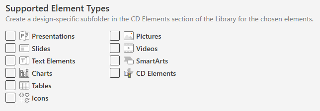 Checkboxes for Design Folders in the Library