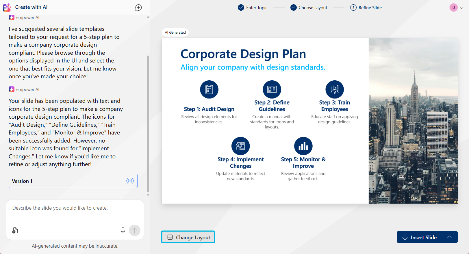 Button Change Layout
