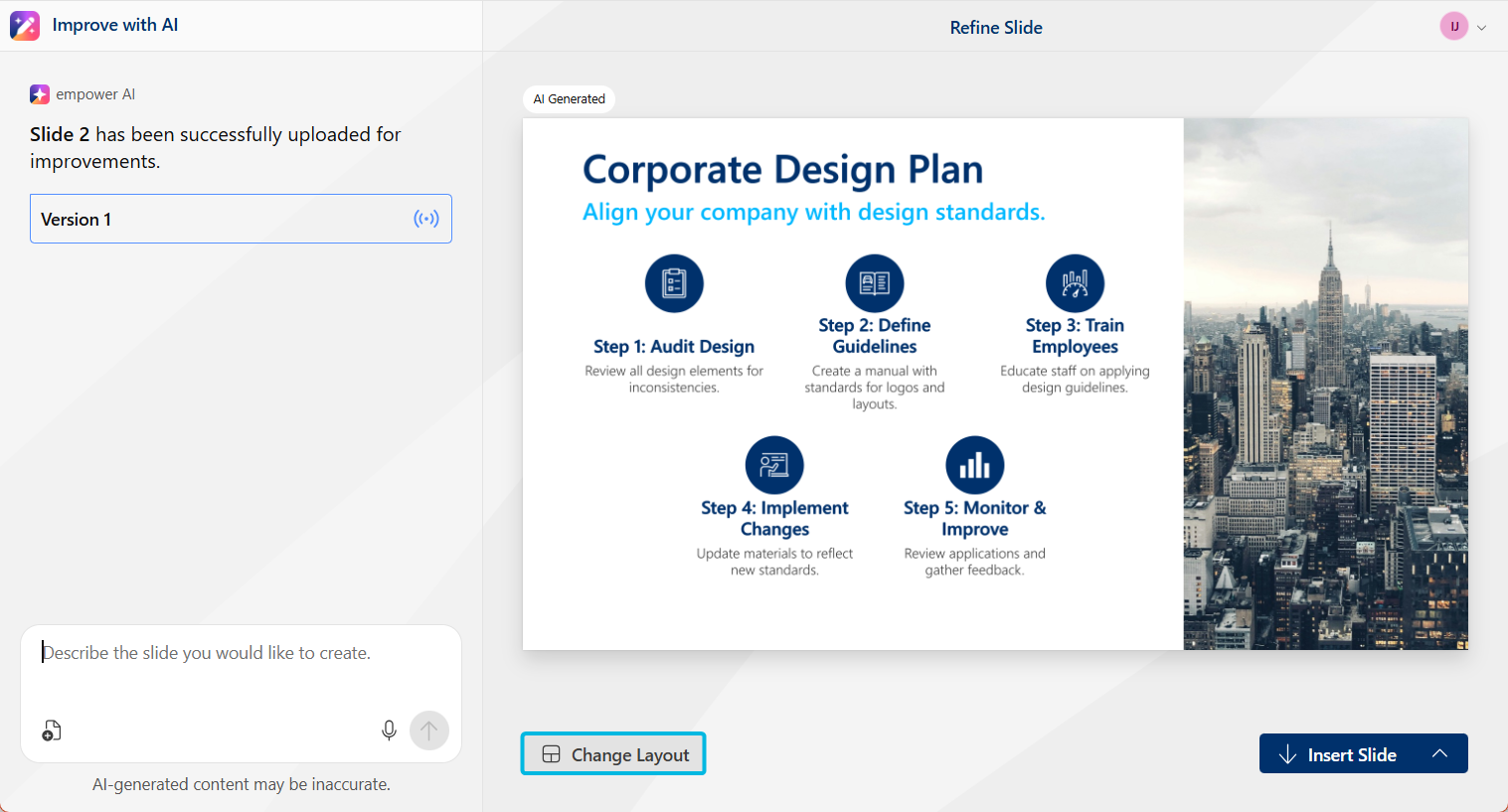 Button Change Layout
