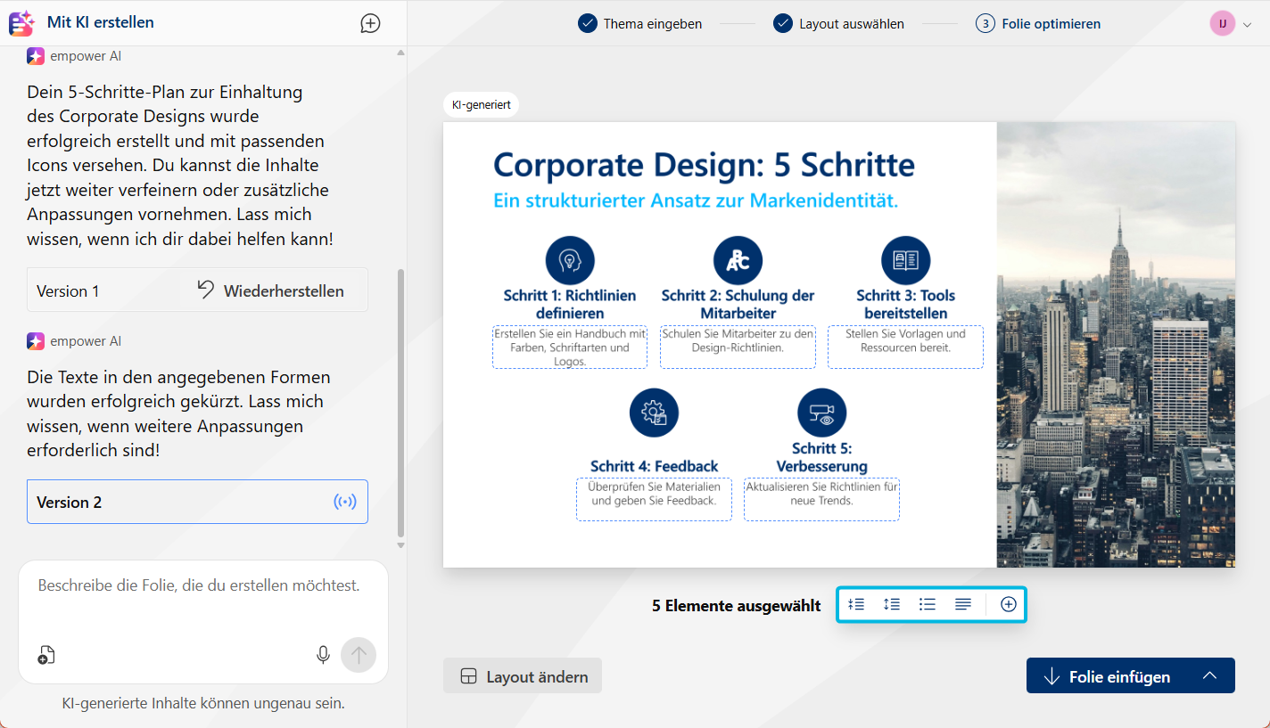 Optionen für mehrere Text-Platzhalter