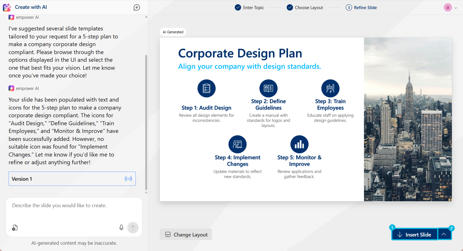 Button Insert Layout
