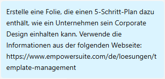 Beispiel-Prompt mit eingefügter URL
