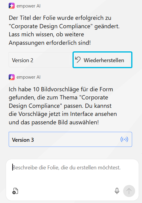Button Wiederherstellen