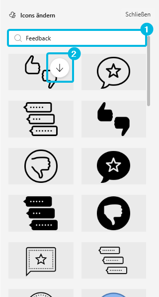 Neues Icon auswählen