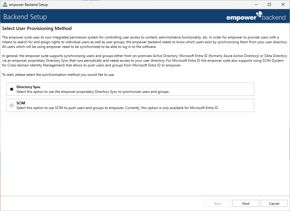 Choose Provisioning Method