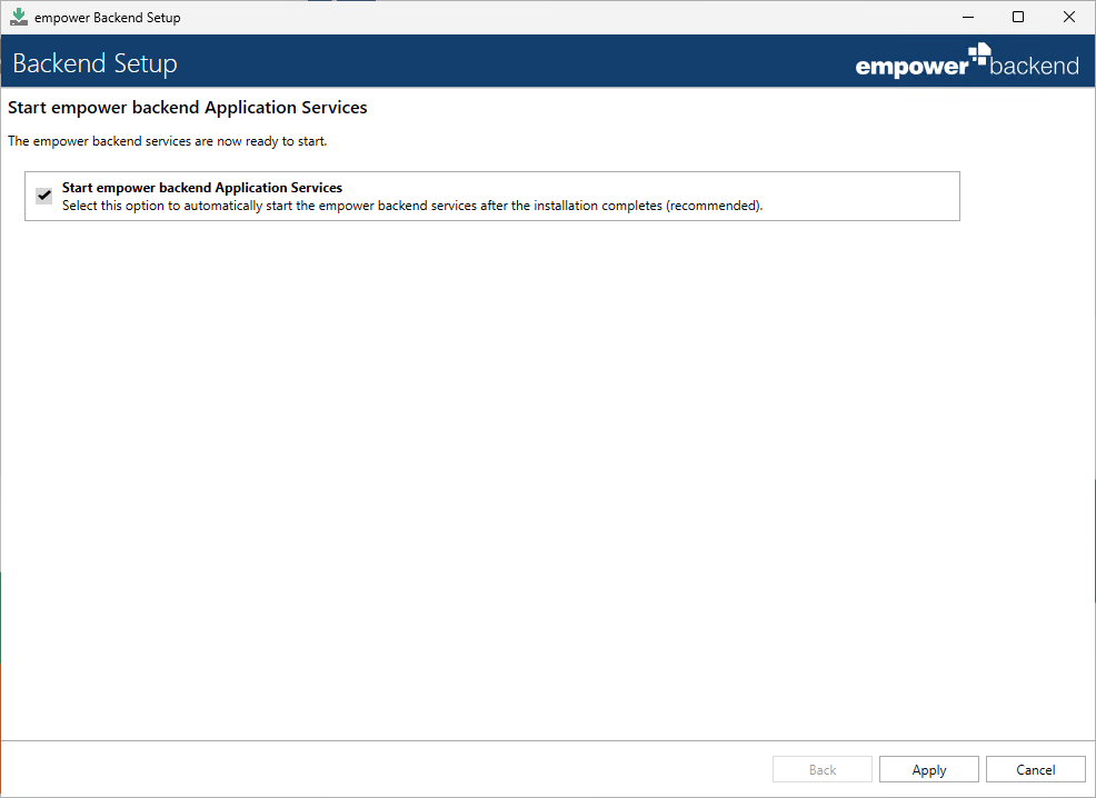 Start Backend Services
