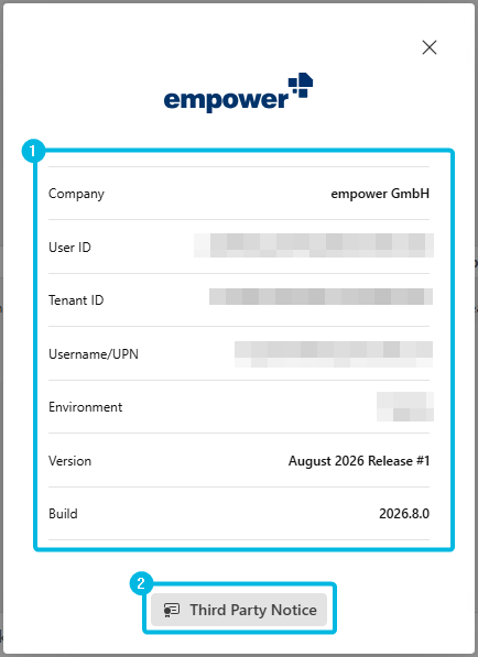 User and Company Information