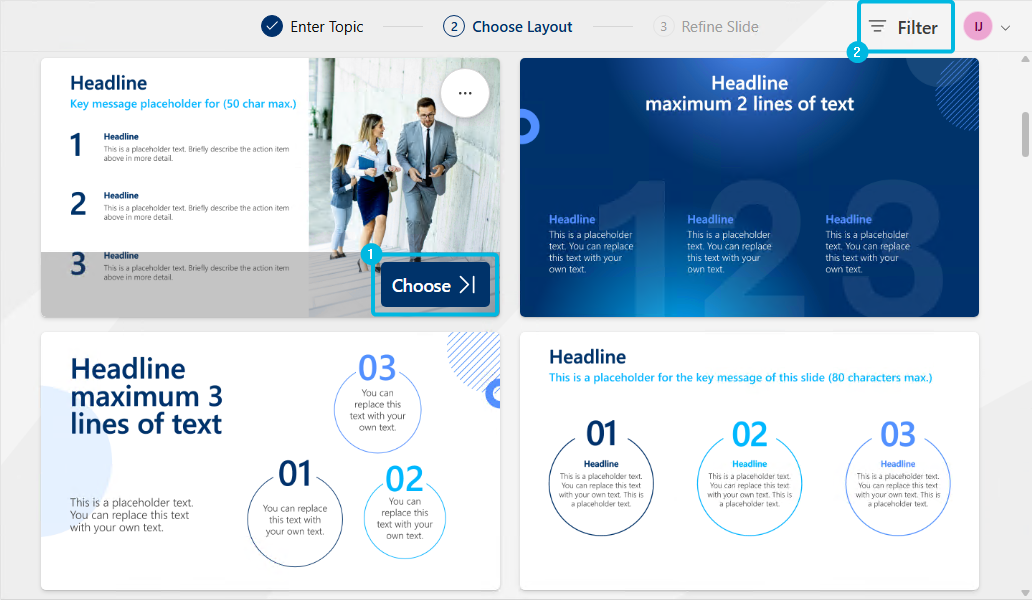 Layout Selection