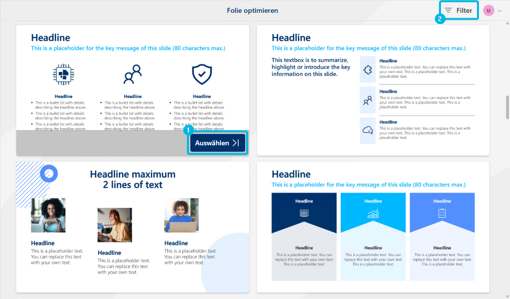 Layout-Auswahl